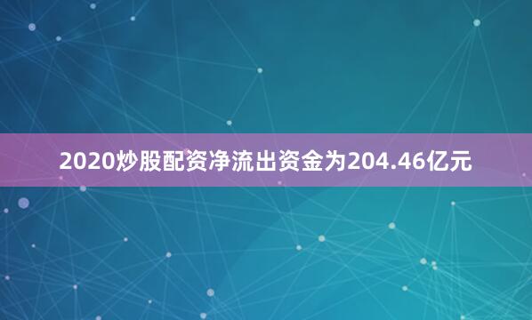 2020炒股配资净流出资金为204.46亿元